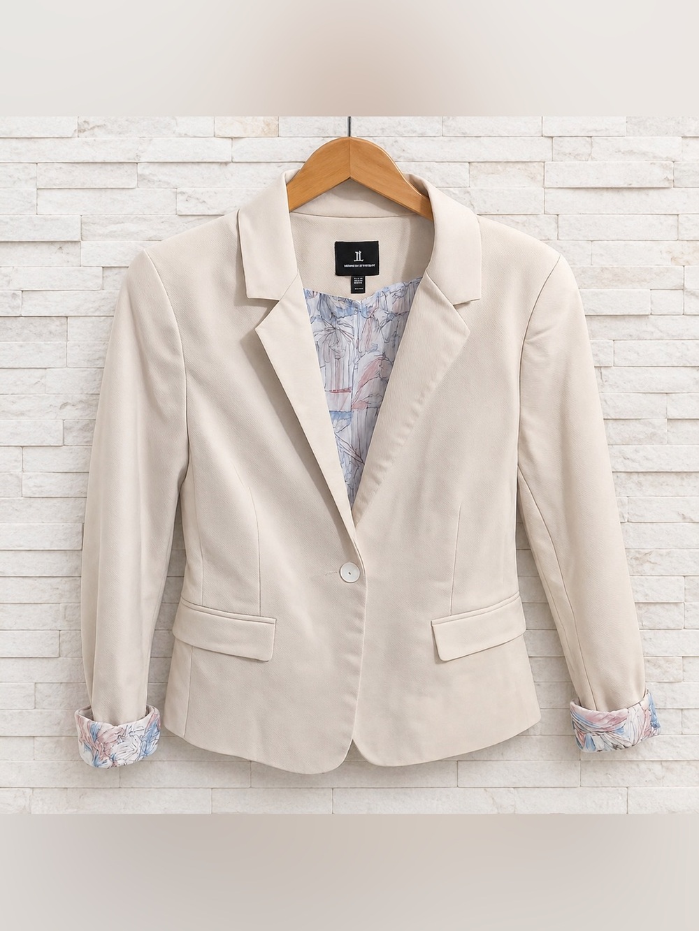 Chapter Beige Jacket with Pastel Floral Lining